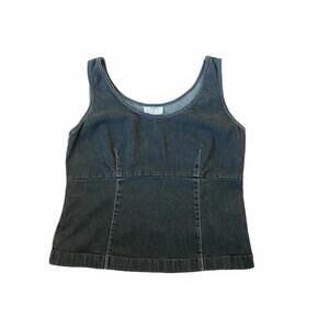 Ann Taylor Loft Y2K Stretch Denim Corset Tank Top Size 8